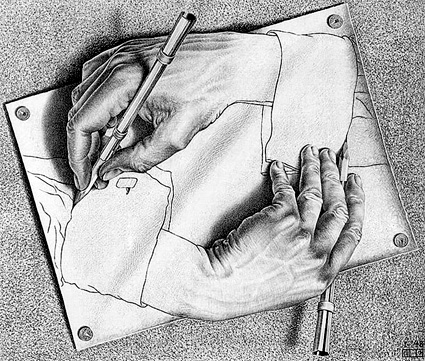 Mains se dessinant (M.C. ESCHER,1948)