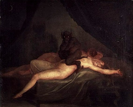 Tout comme le tableau homonyme de Fuseli, le Cauchemar de Nicolai Abraham Abildgaardsemble avoir été inspiré par la paralysie du sommeil.